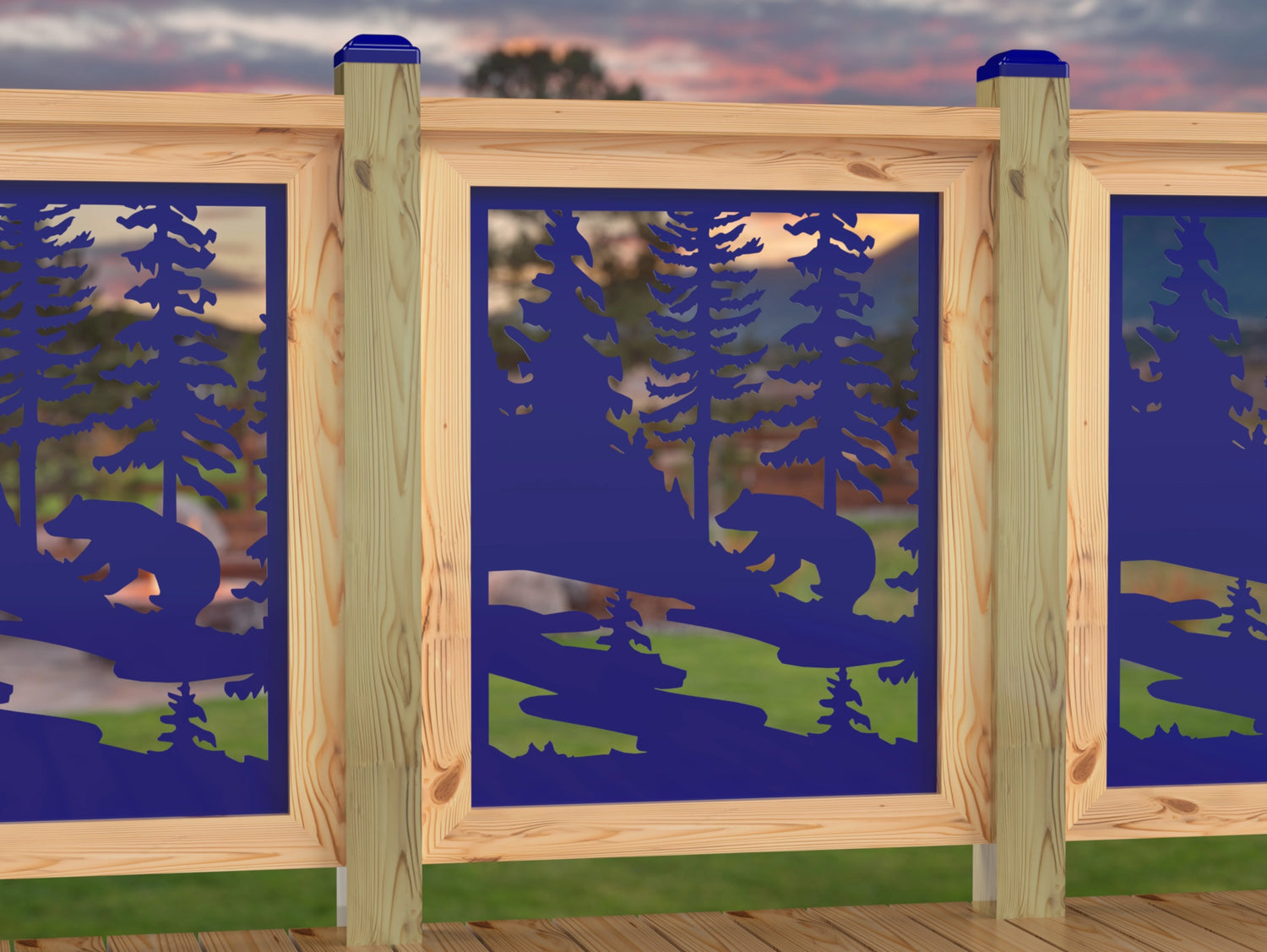 24"x30" - Bear Landscape Fence/Gate Panel Insert - Variation 2 - Madison Iron and Wood