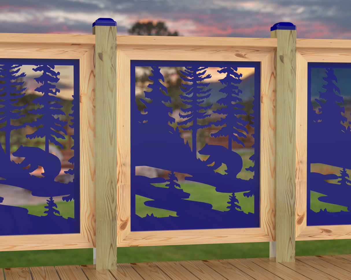 24"x30" - Bear Landscape Fence/Gate Panel Insert - Variation 2 - Madison Iron and Wood