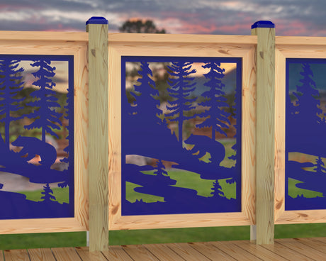 24"x30" - Bear Landscape Fence/Gate Panel Insert - Variation 2 - Madison Iron and Wood