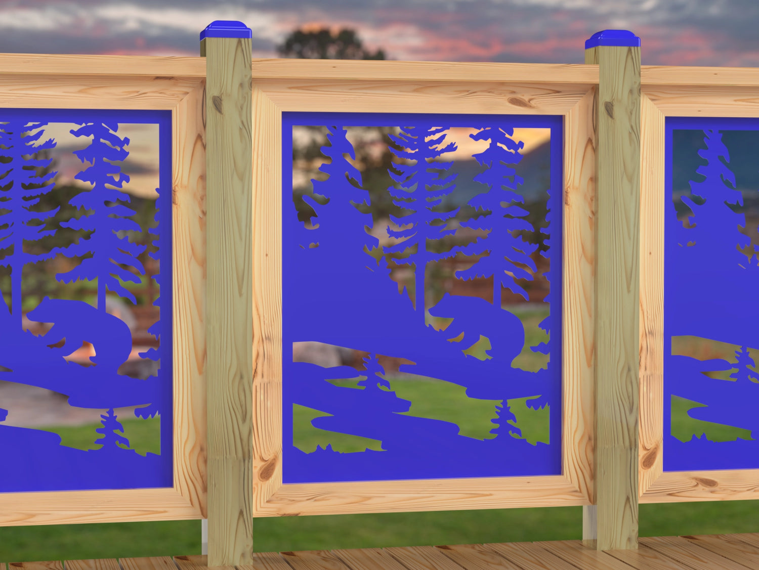 24"x30" - Bear Landscape Fence/Gate Panel Insert - Variation 2 - Madison Iron and Wood