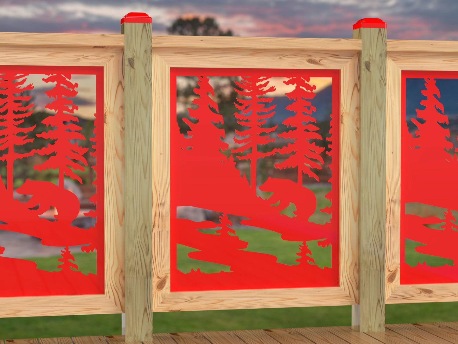 24"x30" - Bear Landscape Fence/Gate Panel Insert - Variation 2 - Madison Iron and Wood