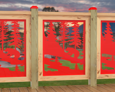 24"x30" - Bear Landscape Fence/Gate Panel Insert - Variation 2 - Madison Iron and Wood