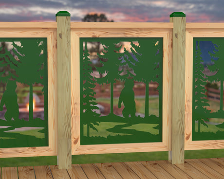 24"x30" - Bear Landscape Fence/Gate Panel Insert - Variation 3 - Madison Iron and Wood