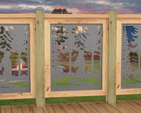 24"x30" - Bear Landscape Fence/Gate Panel Insert - Variation 3 - Madison Iron and Wood
