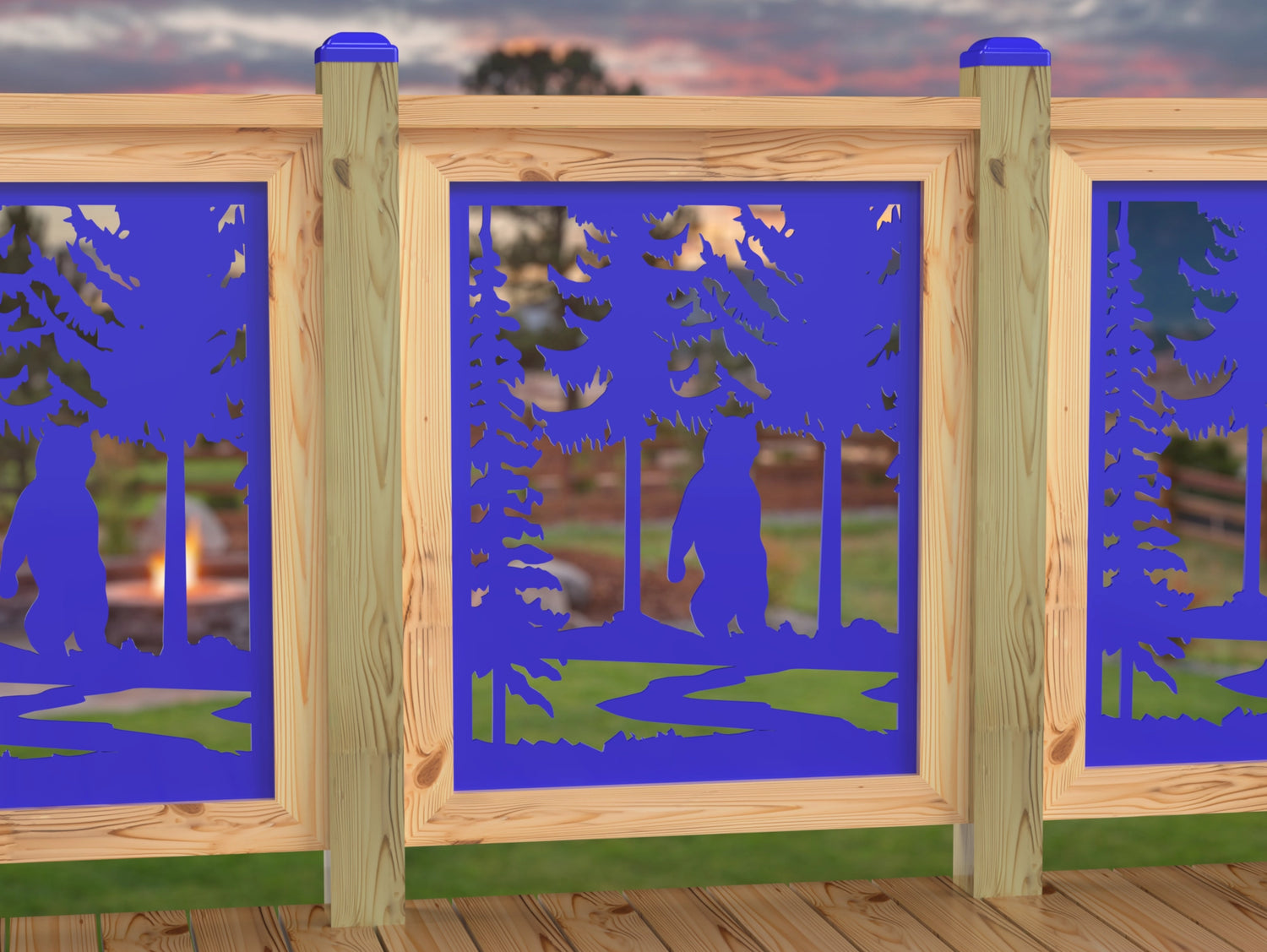 24"x30" - Bear Landscape Fence/Gate Panel Insert - Variation 3 - Madison Iron and Wood