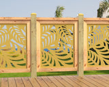 24"x30" - Budding Palm Leaf Pattern Fence/Gate Panel Insert - Madison Iron and Wood