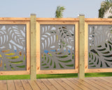 24"x30" - Budding Palm Leaf Pattern Fence/Gate Panel Insert - Madison Iron and Wood