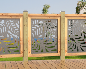 24"x30" - Budding Palm Leaf Pattern Fence/Gate Panel Insert