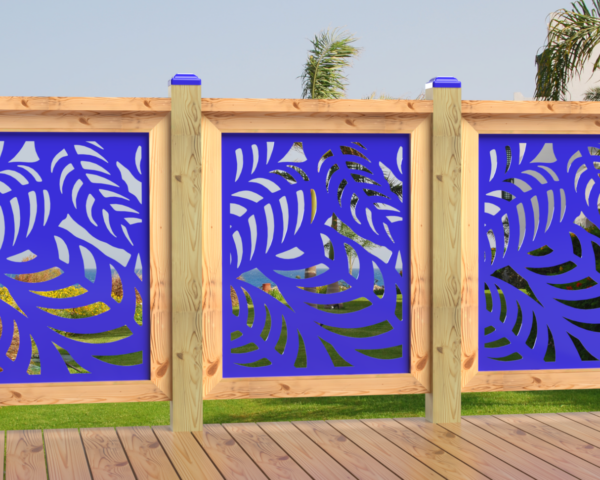 24"x30" - Budding Palm Leaf Pattern Fence/Gate Panel Insert