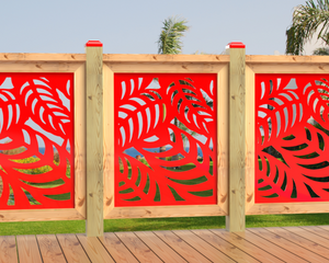 24"x30" - Budding Palm Leaf Pattern Fence/Gate Panel Insert