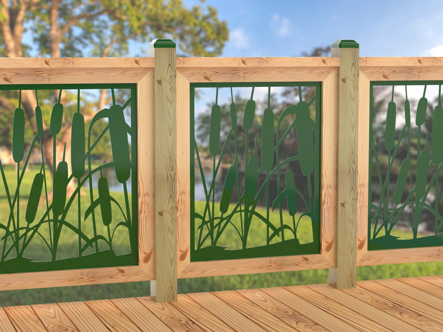 24"x30" - Cattails Fence/Gate Panel Insert - Madison Iron and Wood