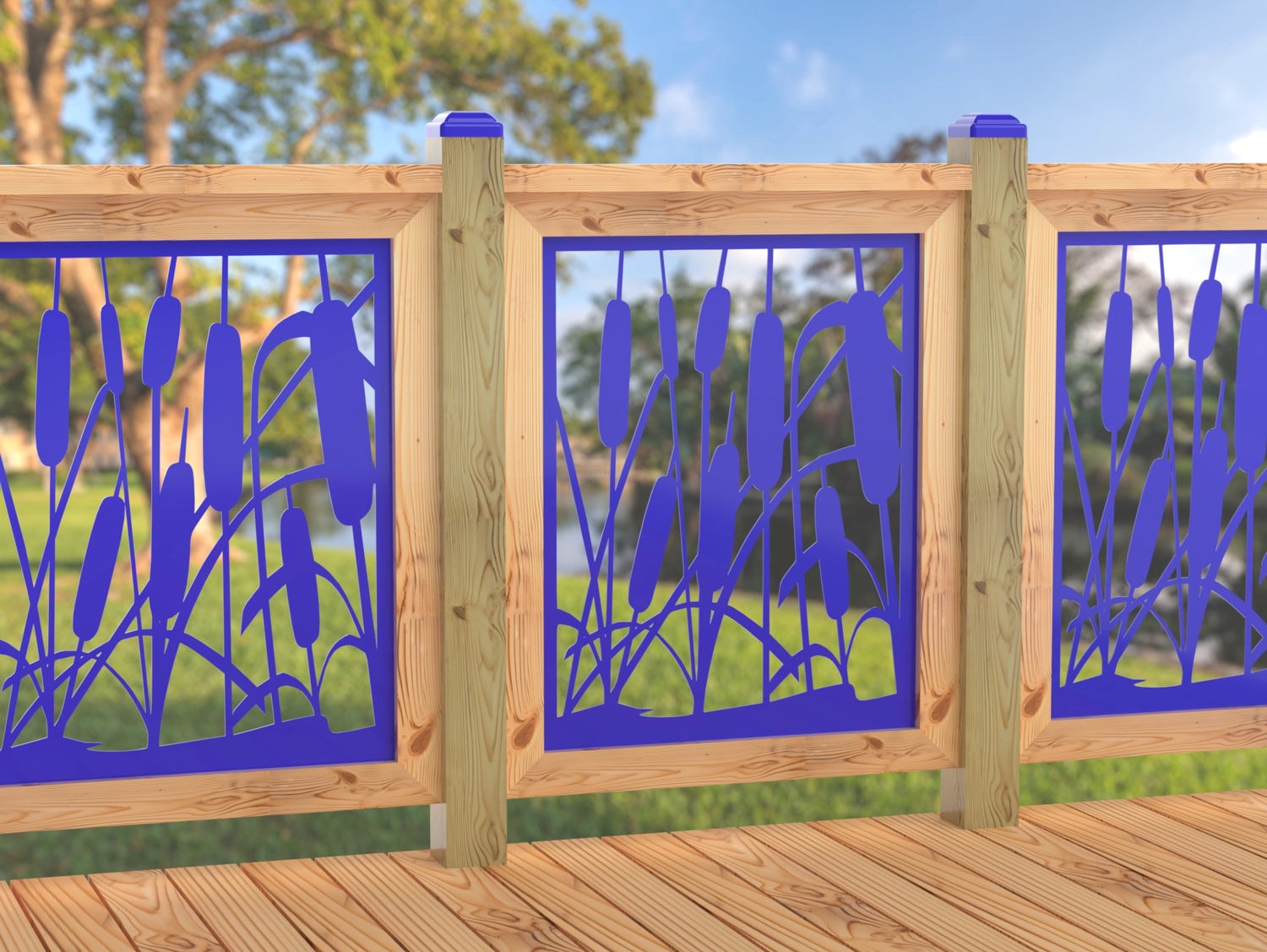 24"x30" - Cattails Fence/Gate Panel Insert - Madison Iron and Wood