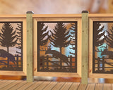 Deer Jumping Scene Railing Panel Insert