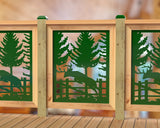 Deer Jumping Scene Railing Panel Insert