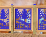 Deer Jumping Scene Railing Panel Insert