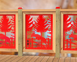 Deer Jumping Scene Railing Panel Insert