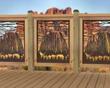 24"x30" - Devils Tower National Monument Fence/Gate Panel Insert - Madison Iron and Wood