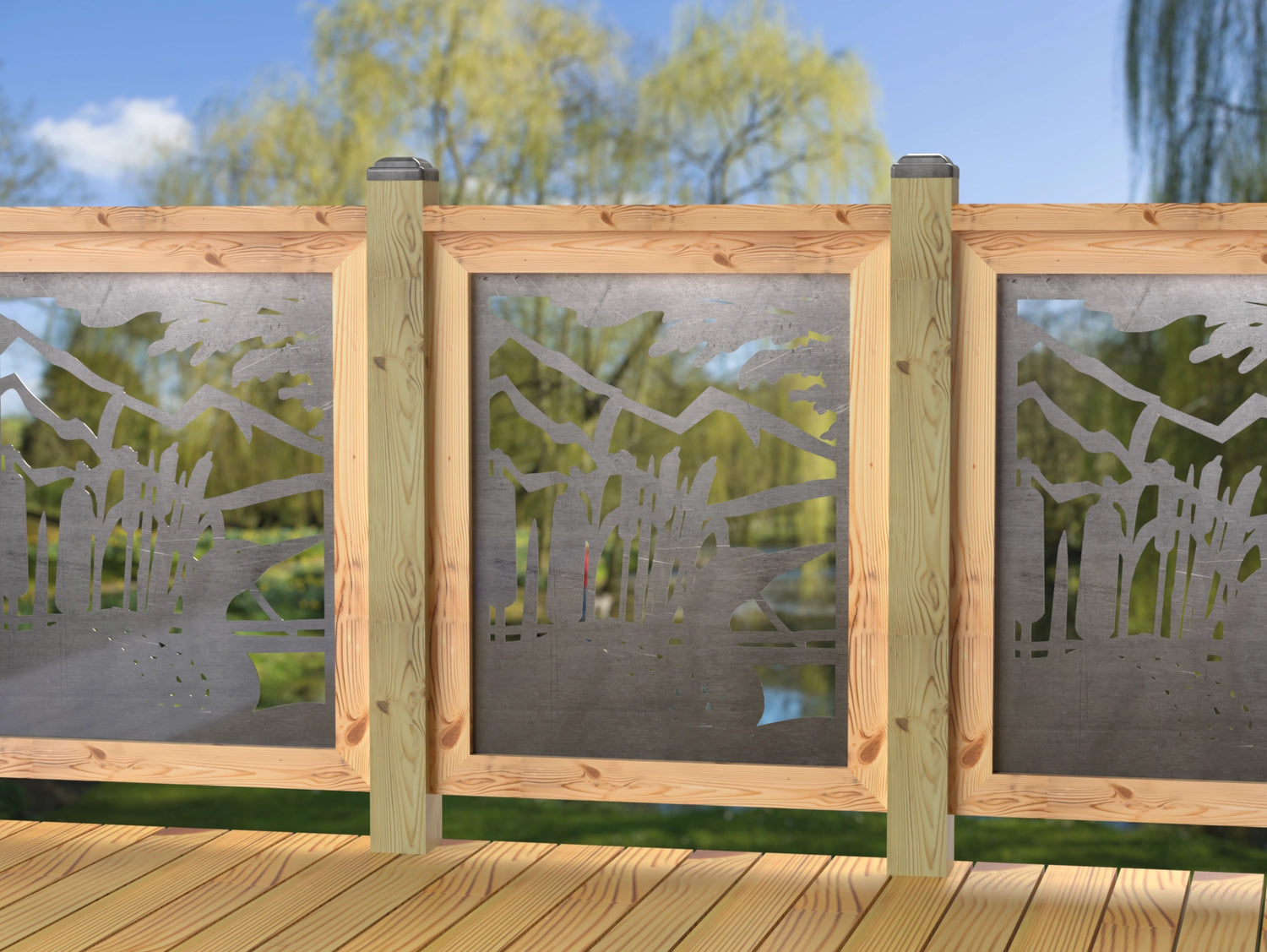 24"x30" - Duck Pond Fence/Gate Panel Insert - Madison Iron and Wood