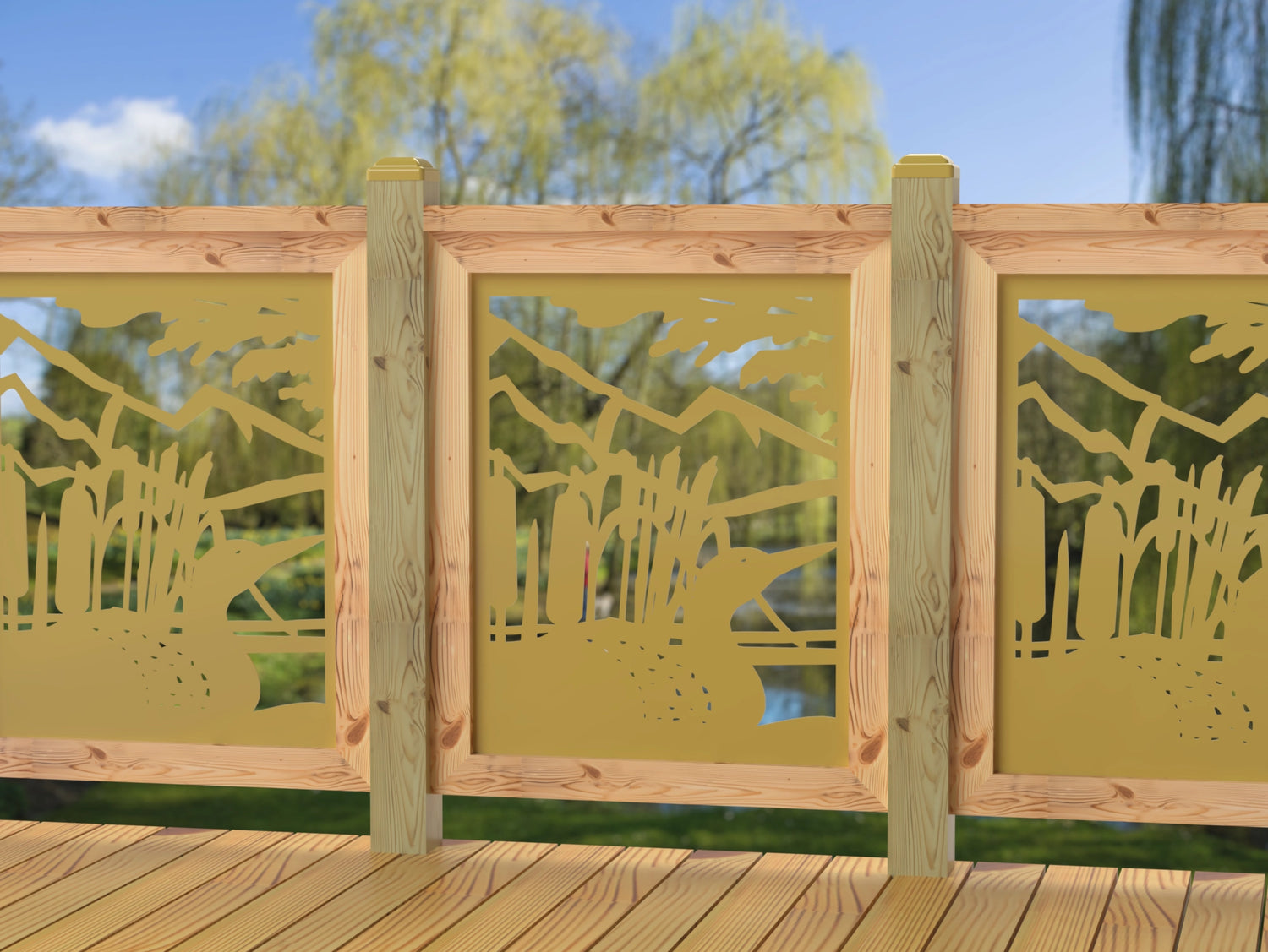 24"x30" - Duck Pond Fence/Gate Panel Insert - Madison Iron and Wood