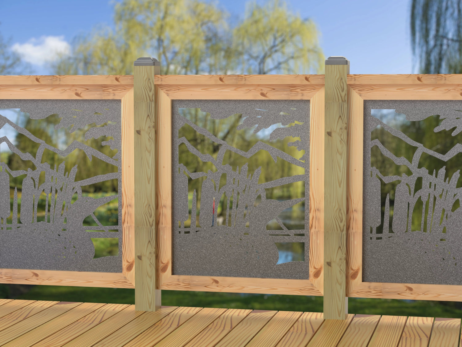 24"x30" - Duck Pond Fence/Gate Panel Insert - Madison Iron and Wood