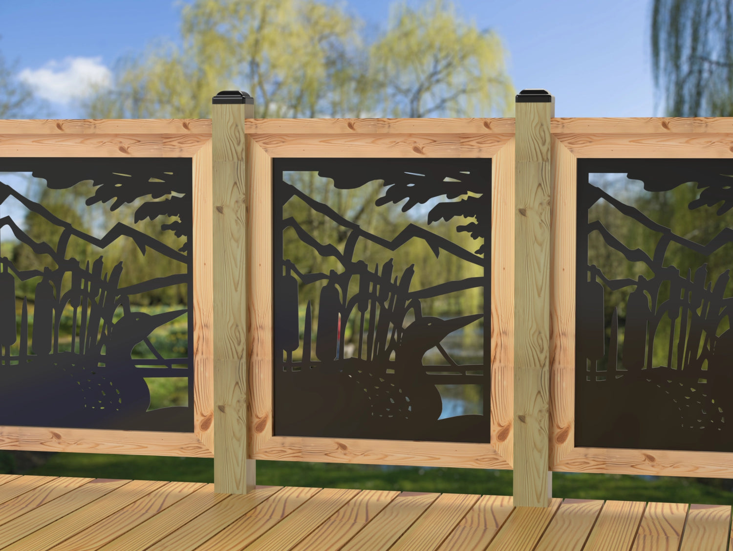 24"x30" - Duck Pond Fence/Gate Panel Insert - Madison Iron and Wood