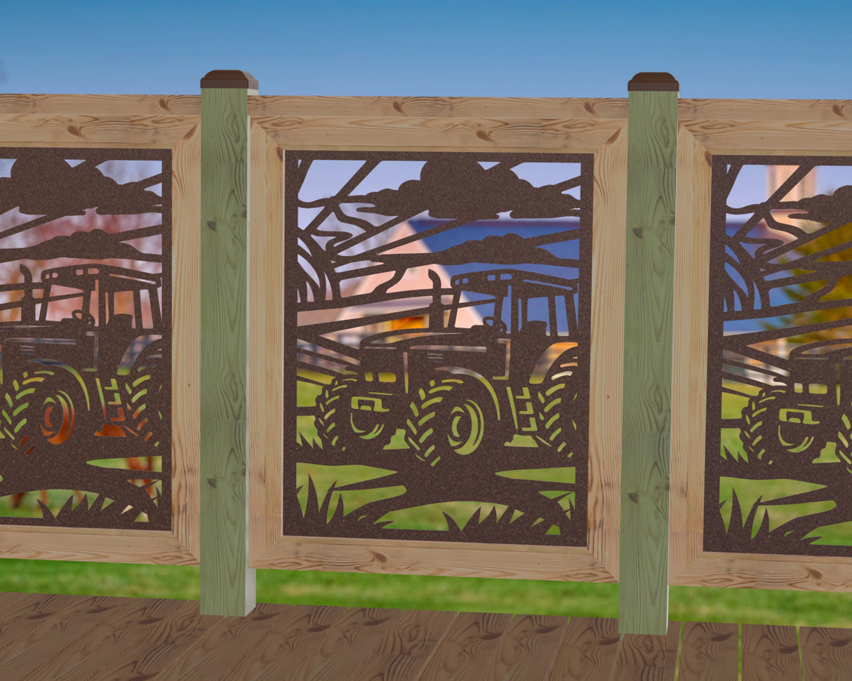 Farm Scene Railing Panel Insert - Madison Iron and Wood