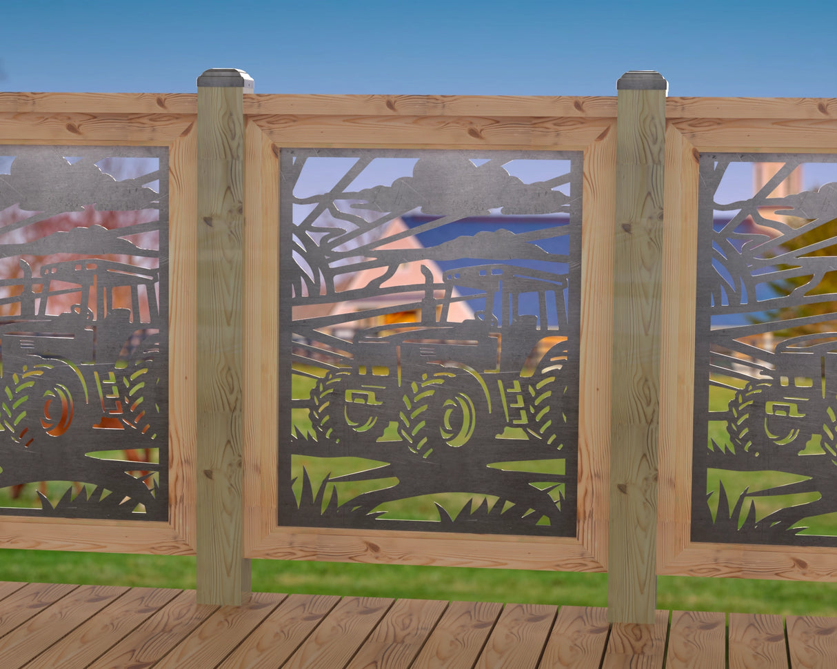 Farm Scene Railing Panel Insert - Madison Iron and Wood