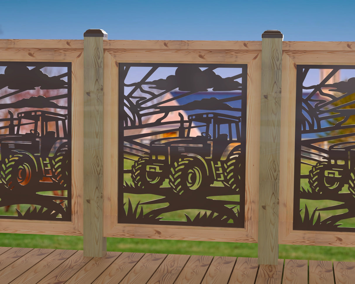 Farm Scene Railing Panel Insert - Madison Iron and Wood