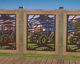 Farm Scene Railing Panel Insert - Madison Iron and Wood