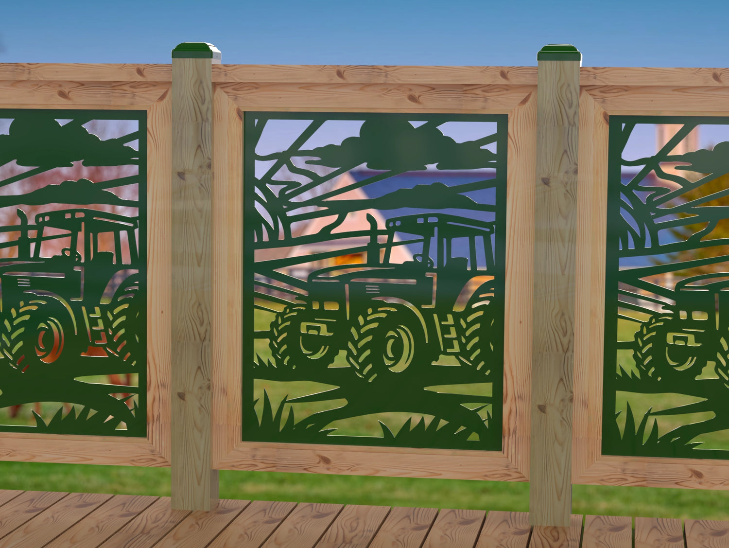 Farm Scene Railing Panel Insert - Madison Iron and Wood