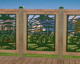 Farm Scene Railing Panel Insert - Madison Iron and Wood