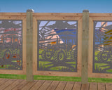 Farm Scene Railing Panel Insert - Madison Iron and Wood