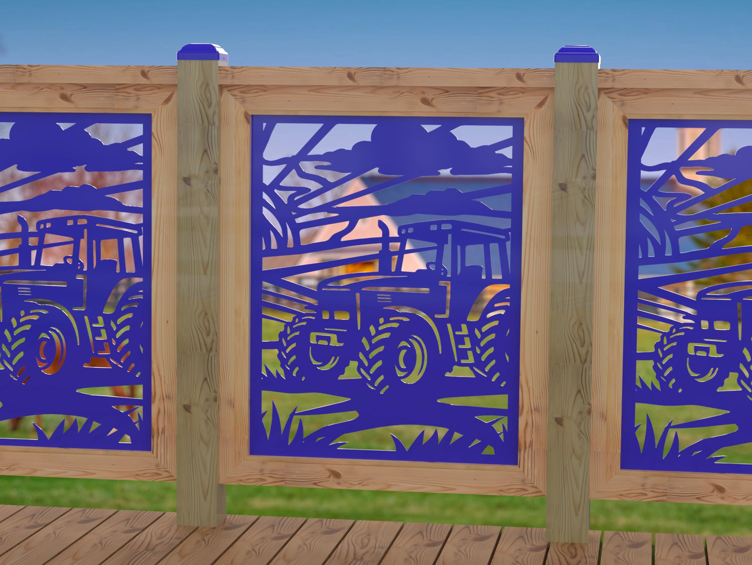 Farm Scene Railing Panel Insert - Madison Iron and Wood