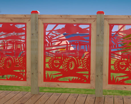 Farm Scene Railing Panel Insert - Madison Iron and Wood