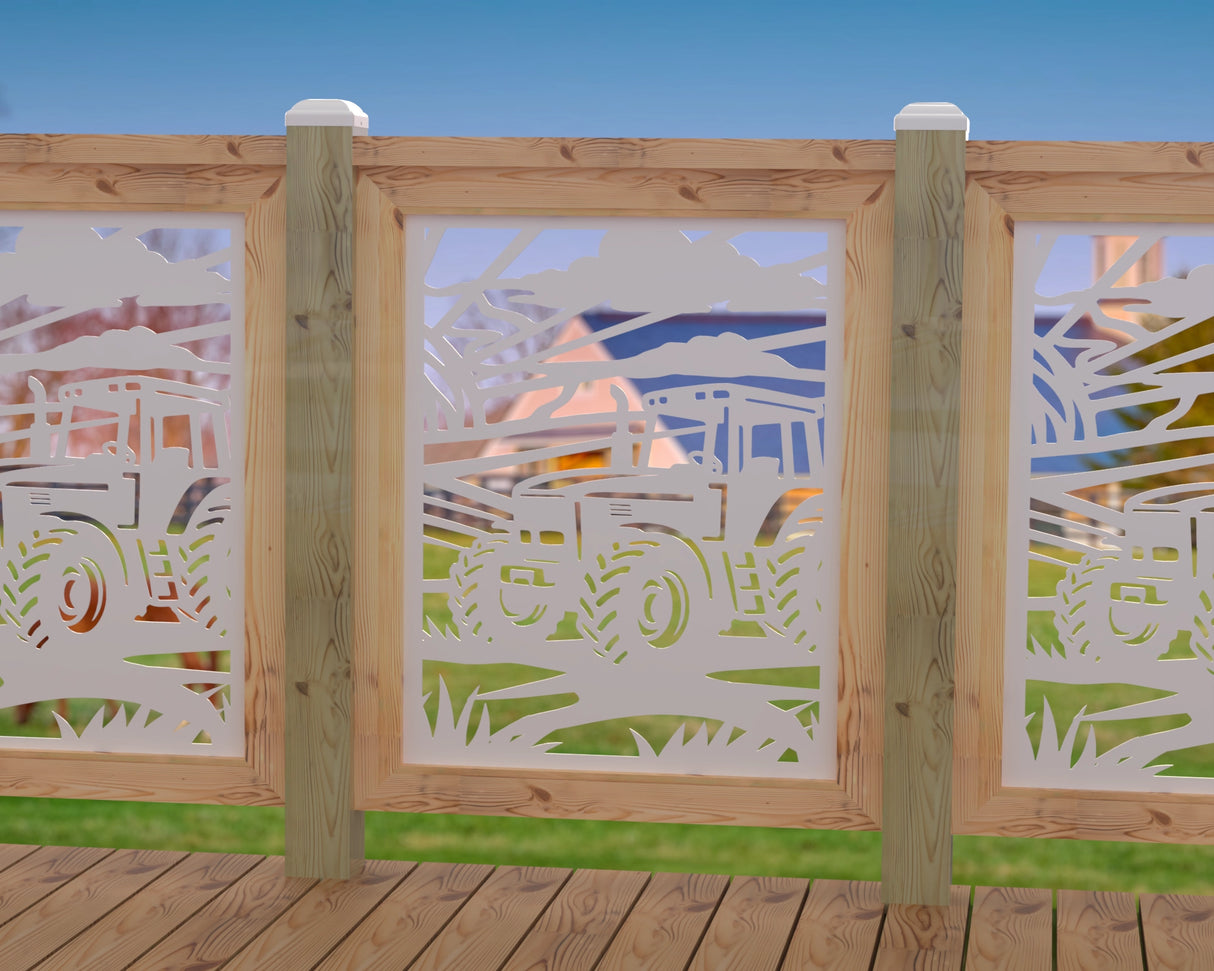 Farm Scene Railing Panel Insert - Madison Iron and Wood