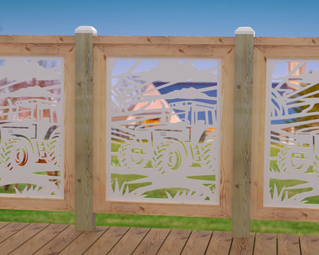 Farm Scene Railing Panel Insert - Madison Iron and Wood