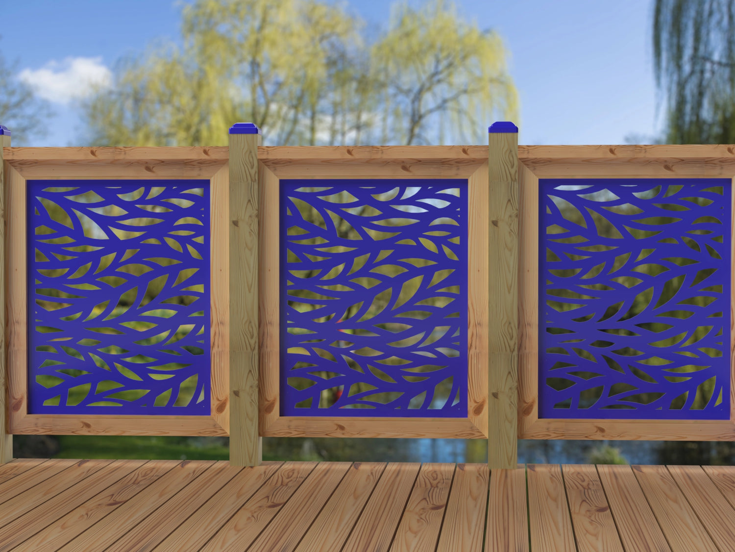 24"x30" - Willow Leaves Fence/Gate Panel Insert - Madison Iron and Wood