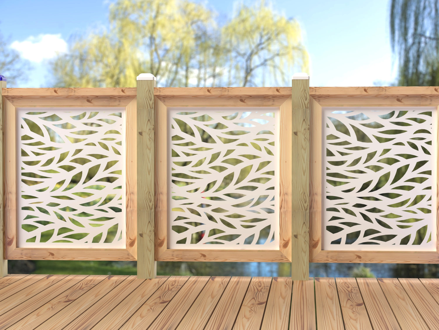 24"x30" - Willow Leaves Fence/Gate Panel Insert - Madison Iron and Wood