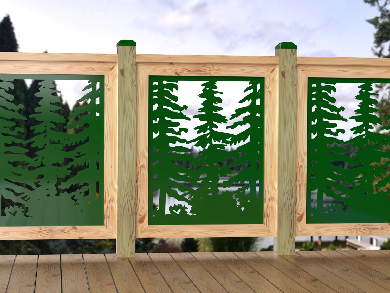 24"x30" - Forest Landscape Fence/Gate Panel Insert - Variation 3 - Madison Iron and Wood