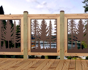 Forest Landscape Railing Panel Insert - Madison Iron and Wood