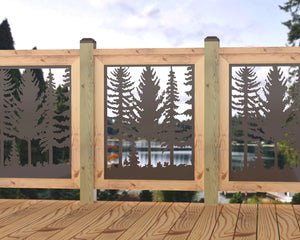 Forest Landscape Railing Panel Insert - Madison Iron and Wood