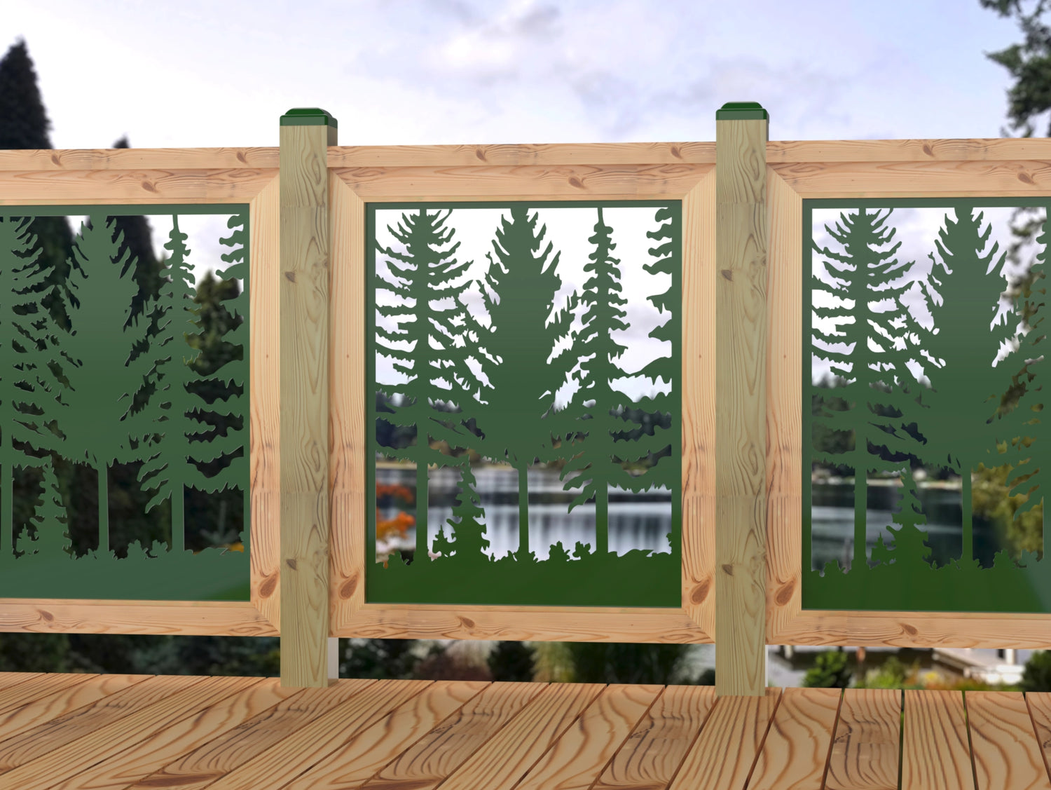 24"x30" - Forest Landscape Fence/Gate Panel Insert - Madison Iron and Wood