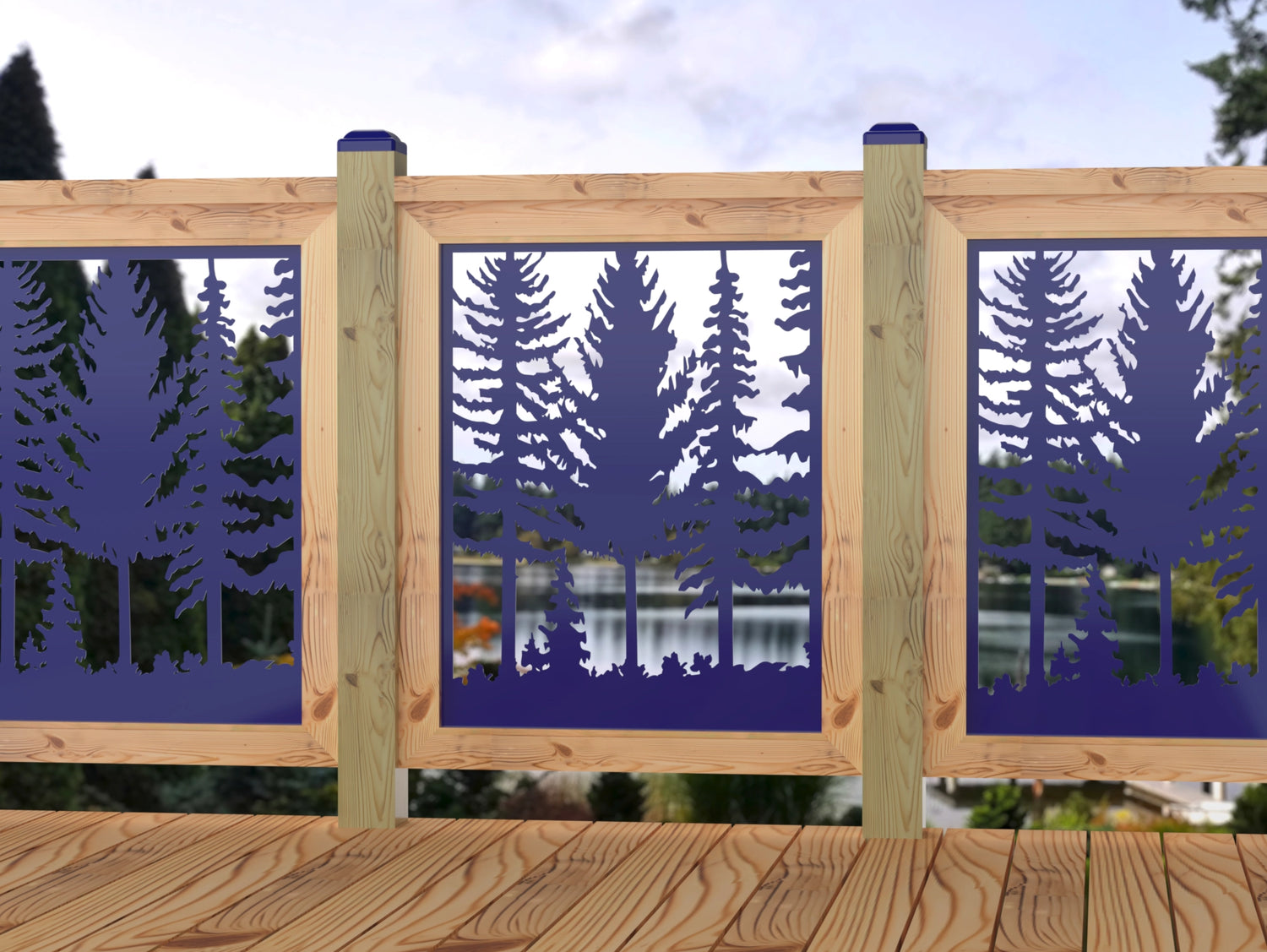 24"x30" - Forest Landscape Fence/Gate Panel Insert - Madison Iron and Wood