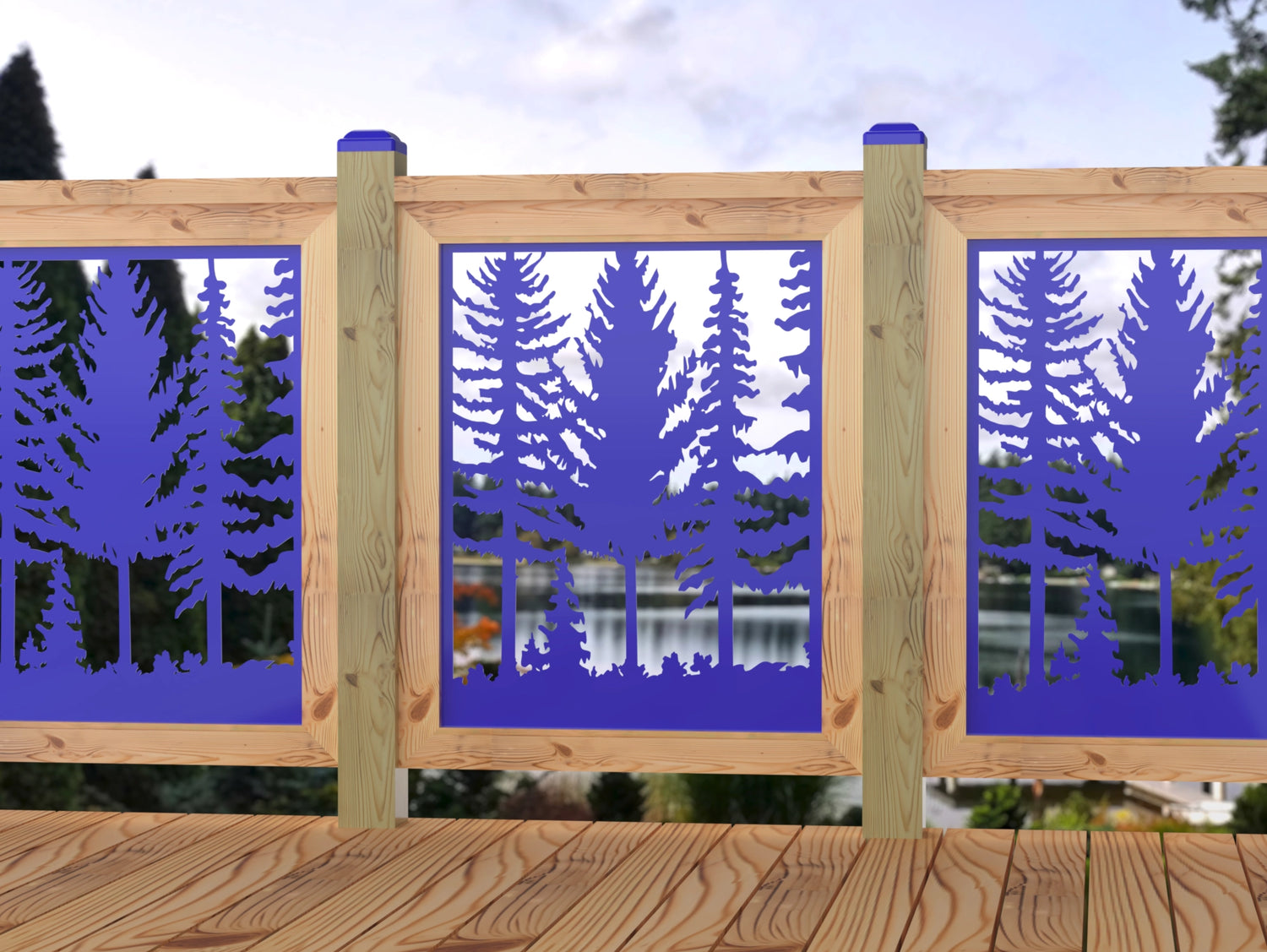 24"x30" - Forest Landscape Fence/Gate Panel Insert - Madison Iron and Wood