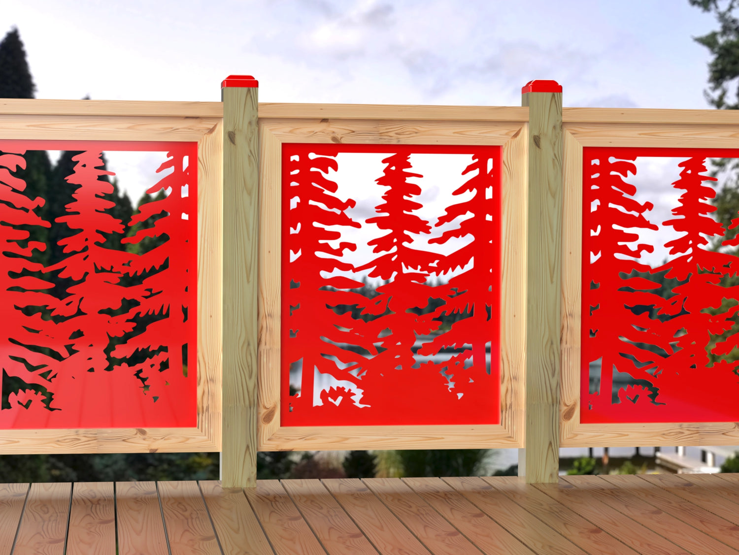 24"x30" - Forest Landscape Fence/Gate Panel Insert - Variation 3 - Madison Iron and Wood