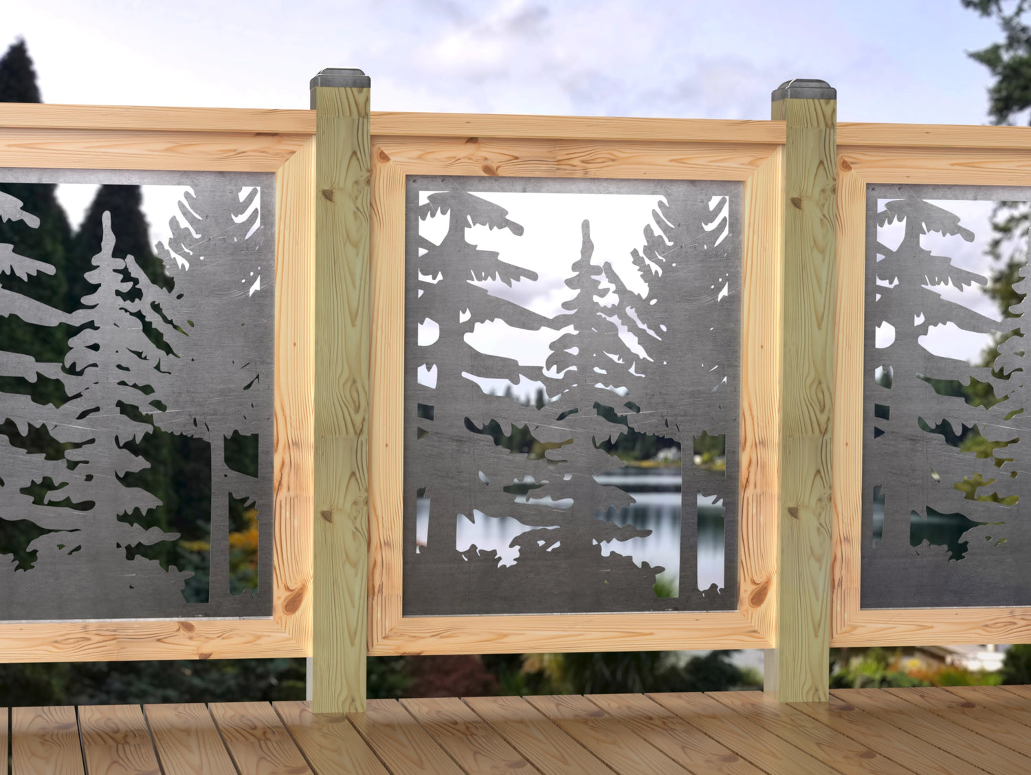 24"x30" - Forest Landscape Fence/Gate Panel Insert - Variation 2 - Madison Iron and Wood