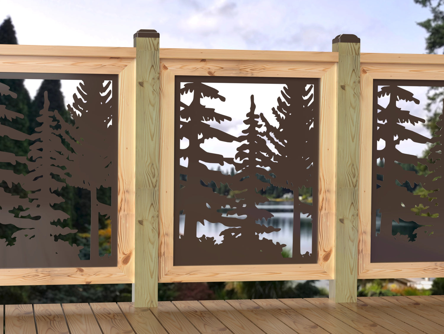 24"x30" - Forest Landscape Fence/Gate Panel Insert - Variation 2 - Madison Iron and Wood