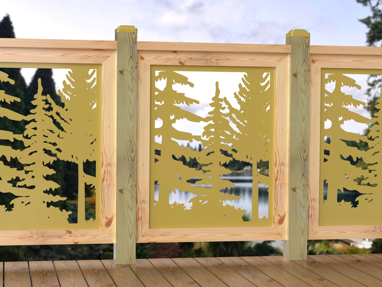 24"x30" - Forest Landscape Fence/Gate Panel Insert - Variation 2 - Madison Iron and Wood