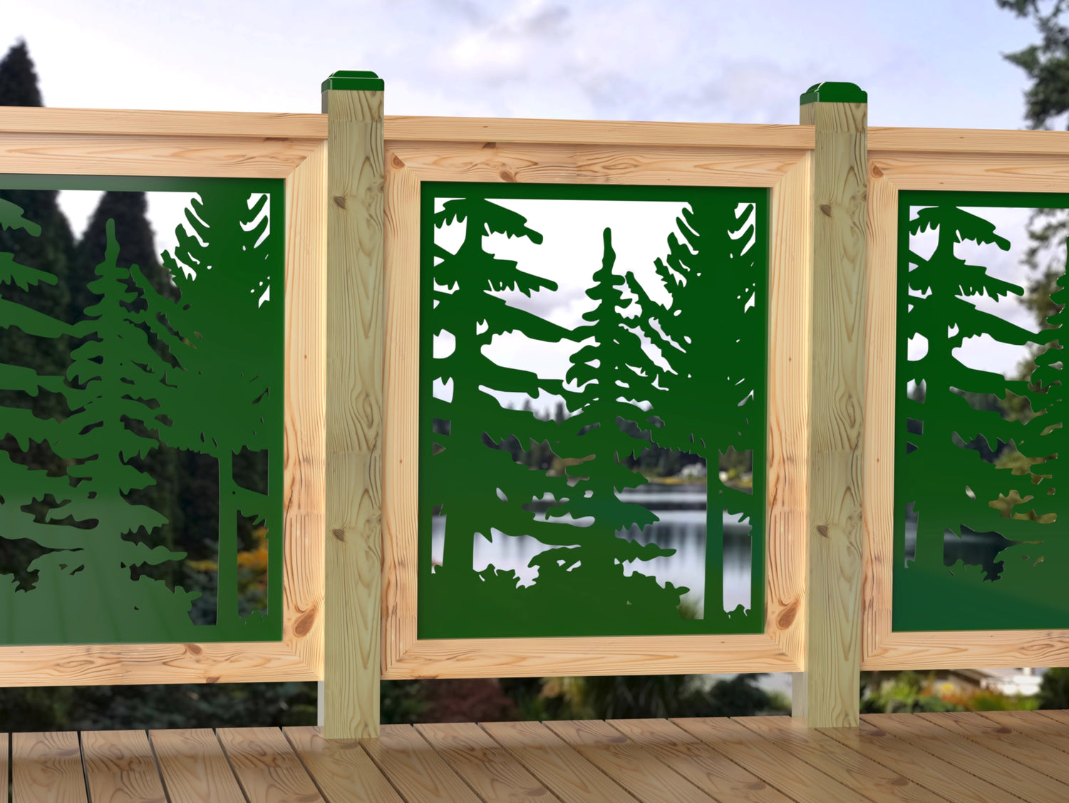 24"x30" - Forest Landscape Fence/Gate Panel Insert - Variation 2 - Madison Iron and Wood