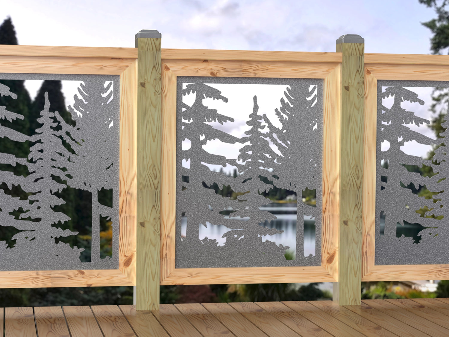 24"x30" - Forest Landscape Fence/Gate Panel Insert - Variation 2 - Madison Iron and Wood